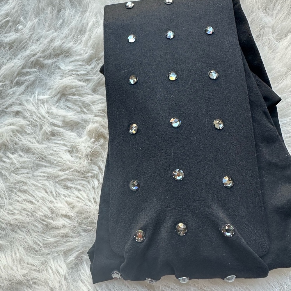Burberry Black Mini crystal Tights with Crystal Studs hosery new without tag - Picture 11 of 12